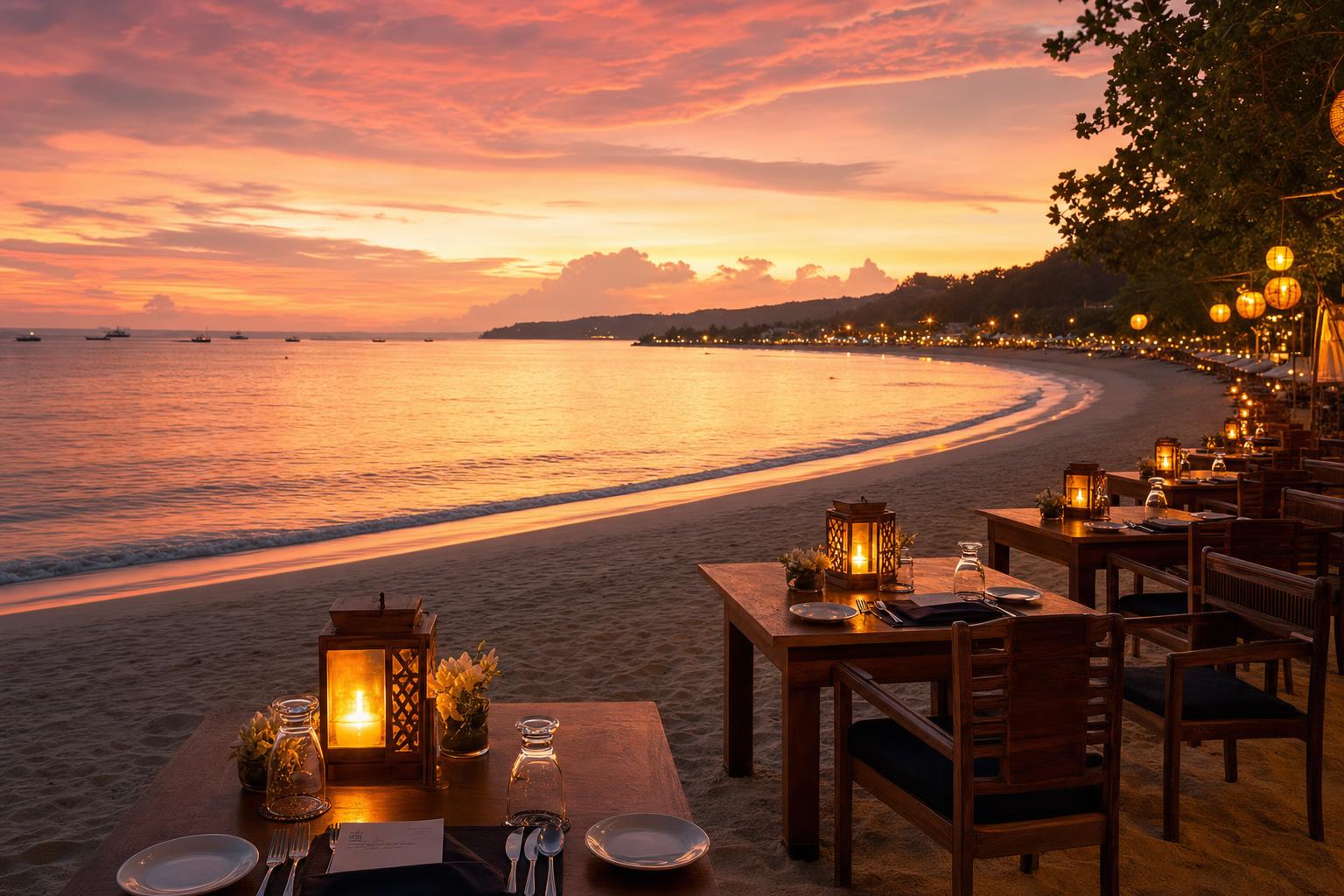 Beach wedding setting in Jimbaran, Bali