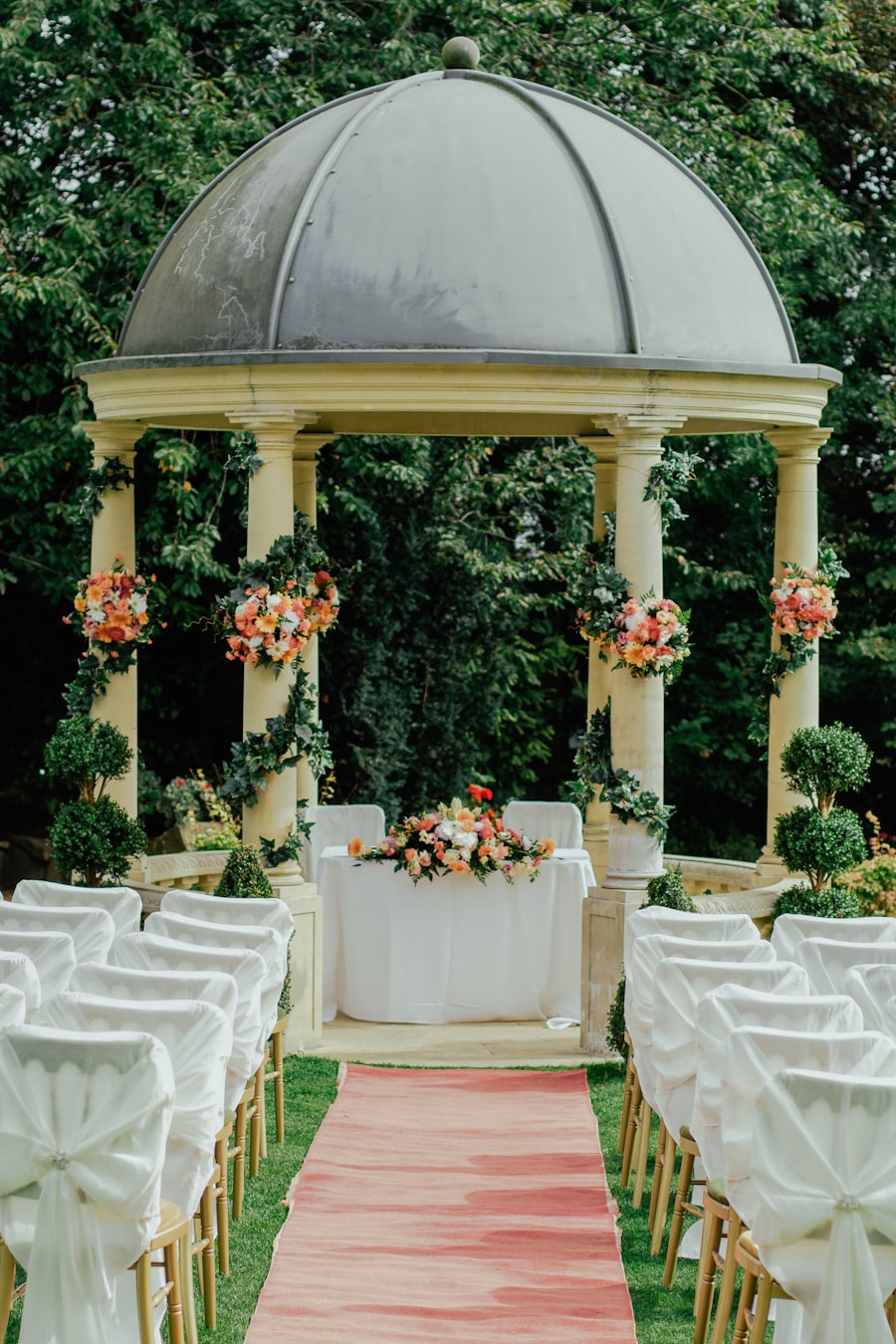 Wedding ceremony surrounded by greenery in Bali