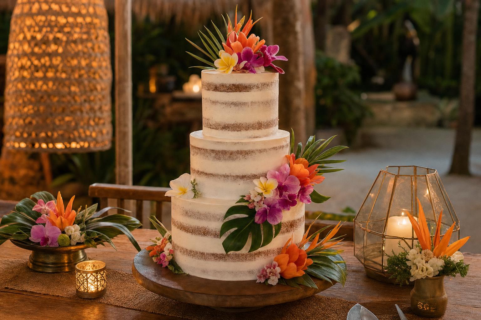 Detail of a wedding cake in Bali
