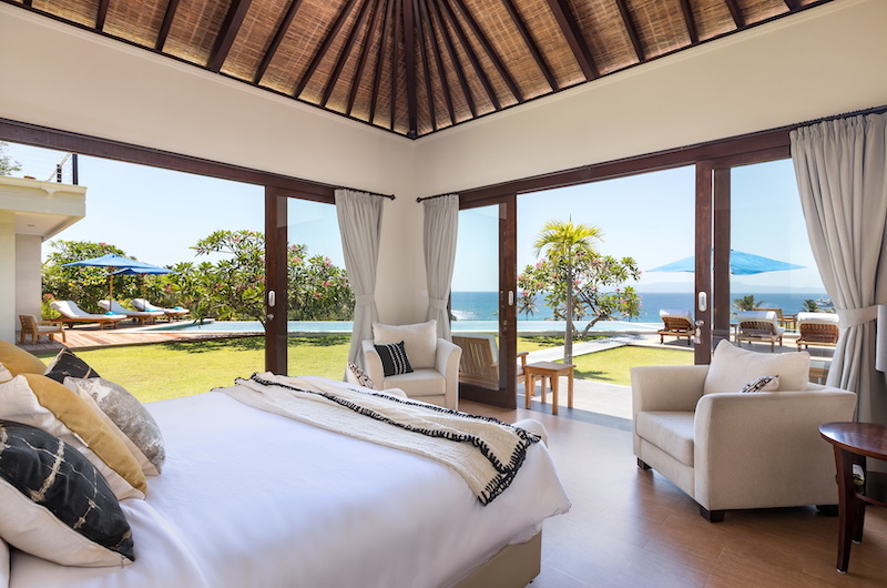 Garden and ocean view at Villa Aamisha, Candidasa