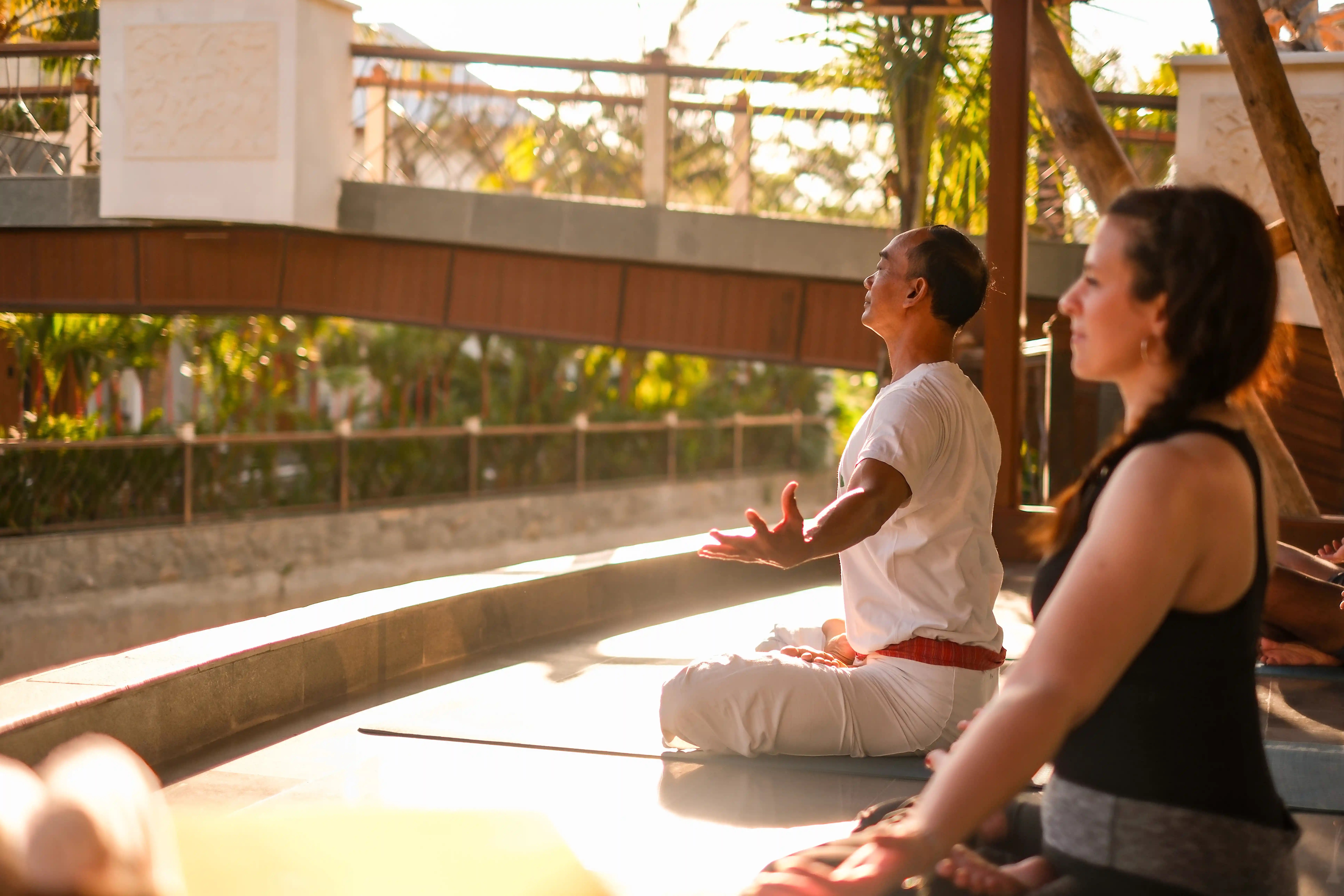 Open-air pavilion and walkway at Harsono Boutique Resort