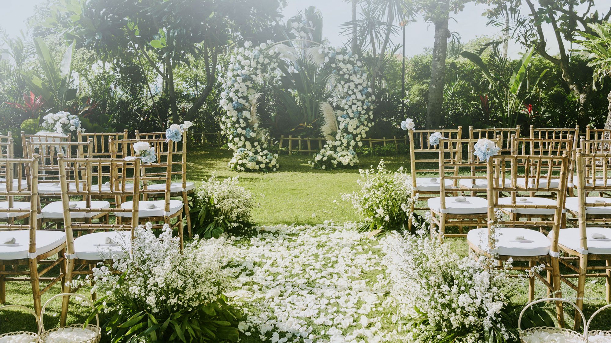 Garden wedding setup at Holiday Inn Resort Baruna Bali