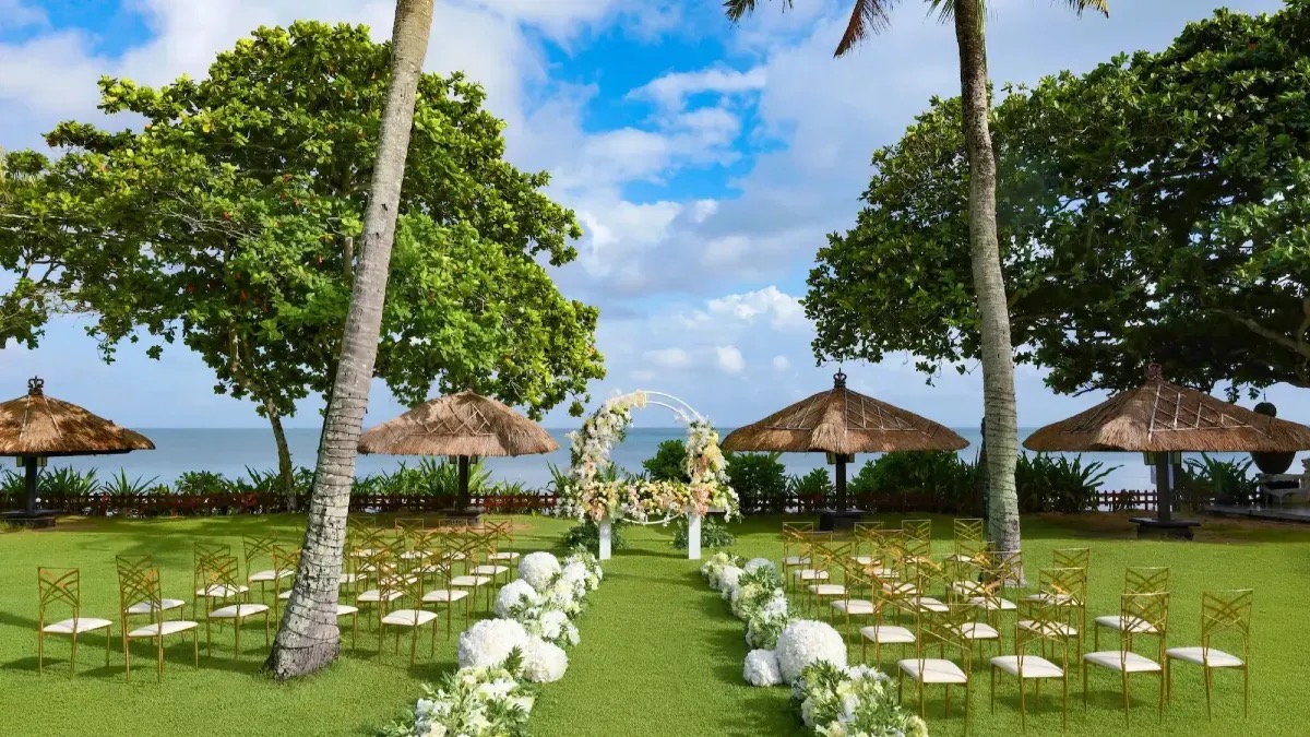 Alun-Alun Garden open-air function space with ocean views at InterContinental Bali Resort