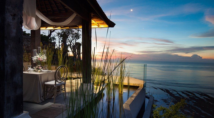The Lotus Bale ceremony pavilion in the garden at Kamaya Bali