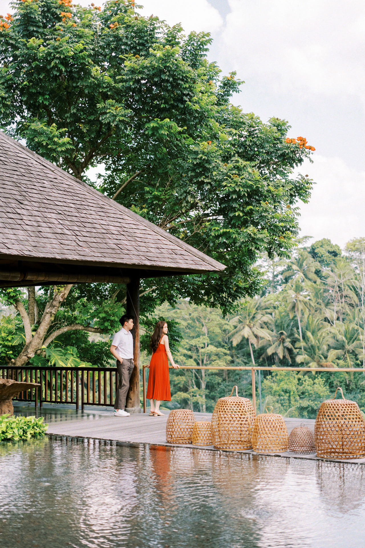 Wedding ceremony moment at Komaneka at Bisma overlooking the Campuhan valley, Ubud