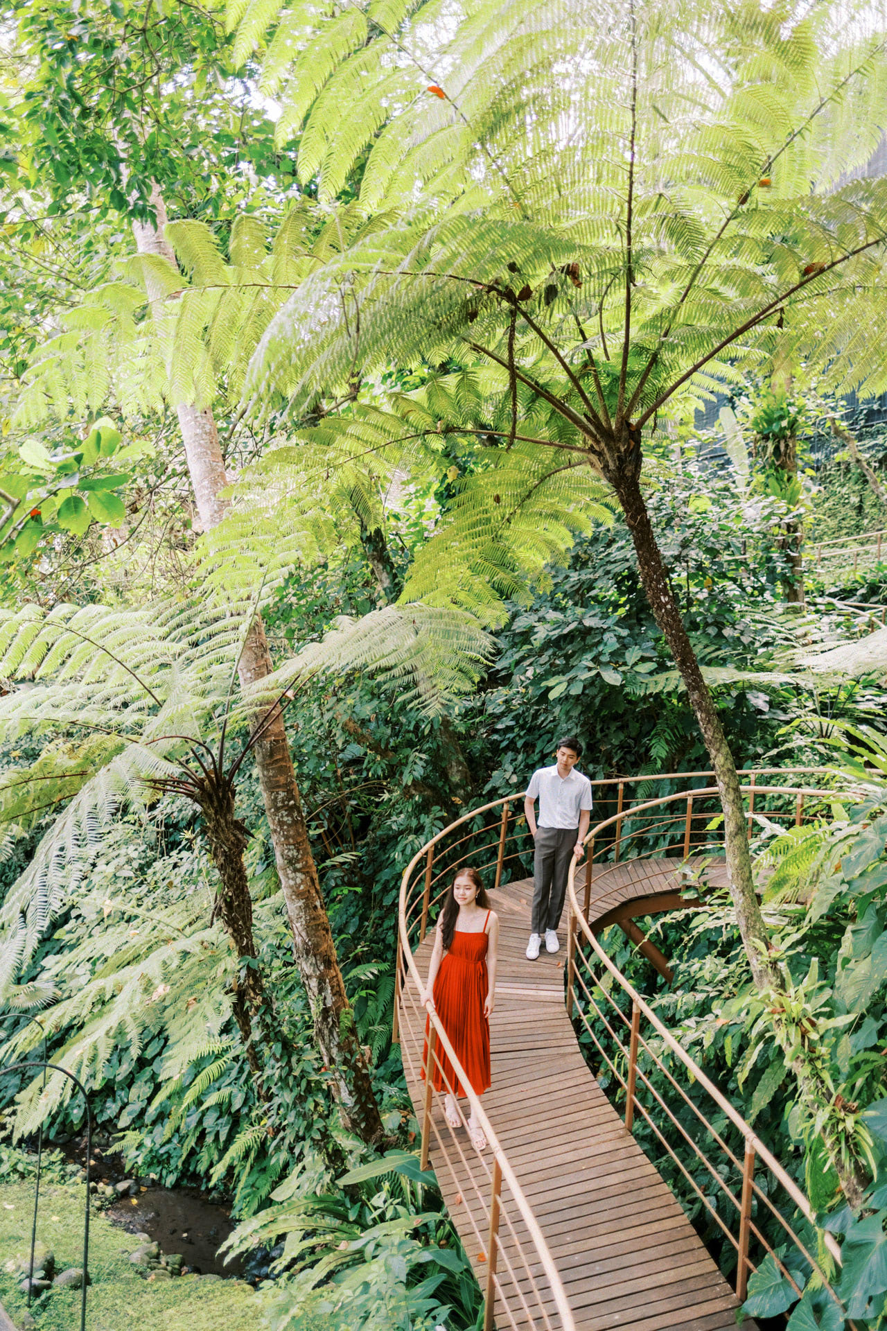 Lush tropical gardens and pool area at Komaneka at Bisma, central Ubud