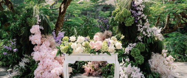 Wedding event space at Maya Ubud Resort & Spa with forest valley setting
