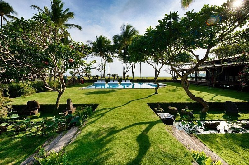 Pool and tropical garden at Morabito Art Villa, Berawa, Canggu