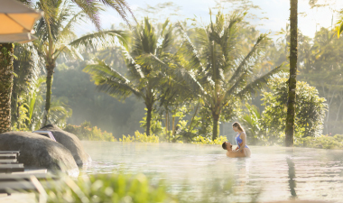 Infinity pool at Padma Resort Ubud with panoramic valley views