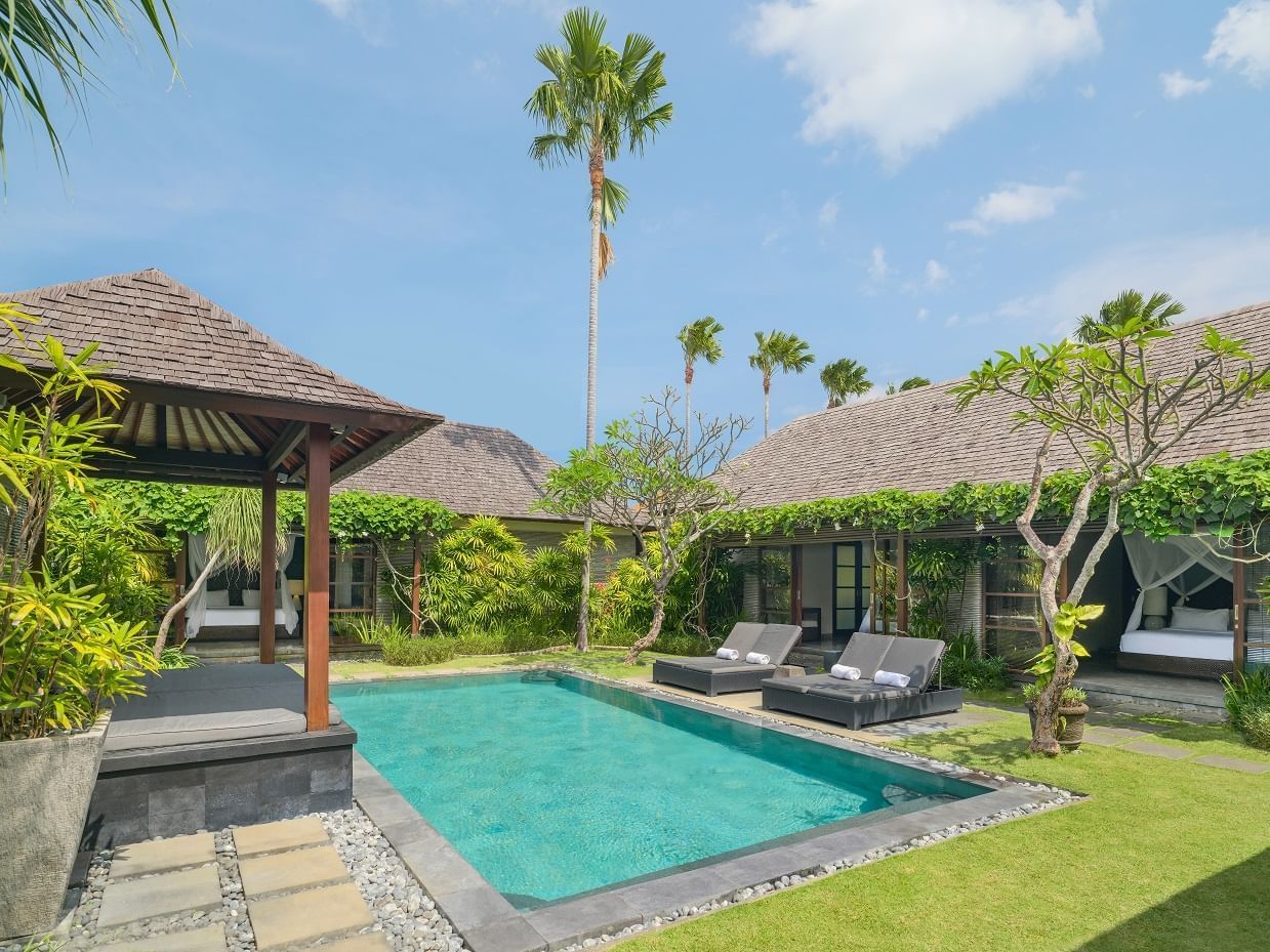 Presidential pool villa and gardens at Peppers Seminyak