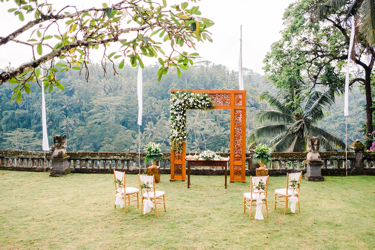 Seated reception setup at Puri Wulandari boutique resort near Ubud