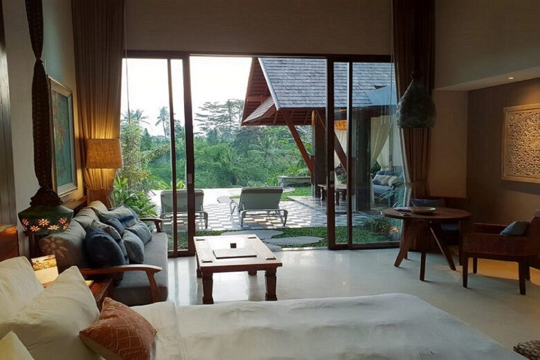 Valley view overlooking jungle at Tejaprana Bisma villa