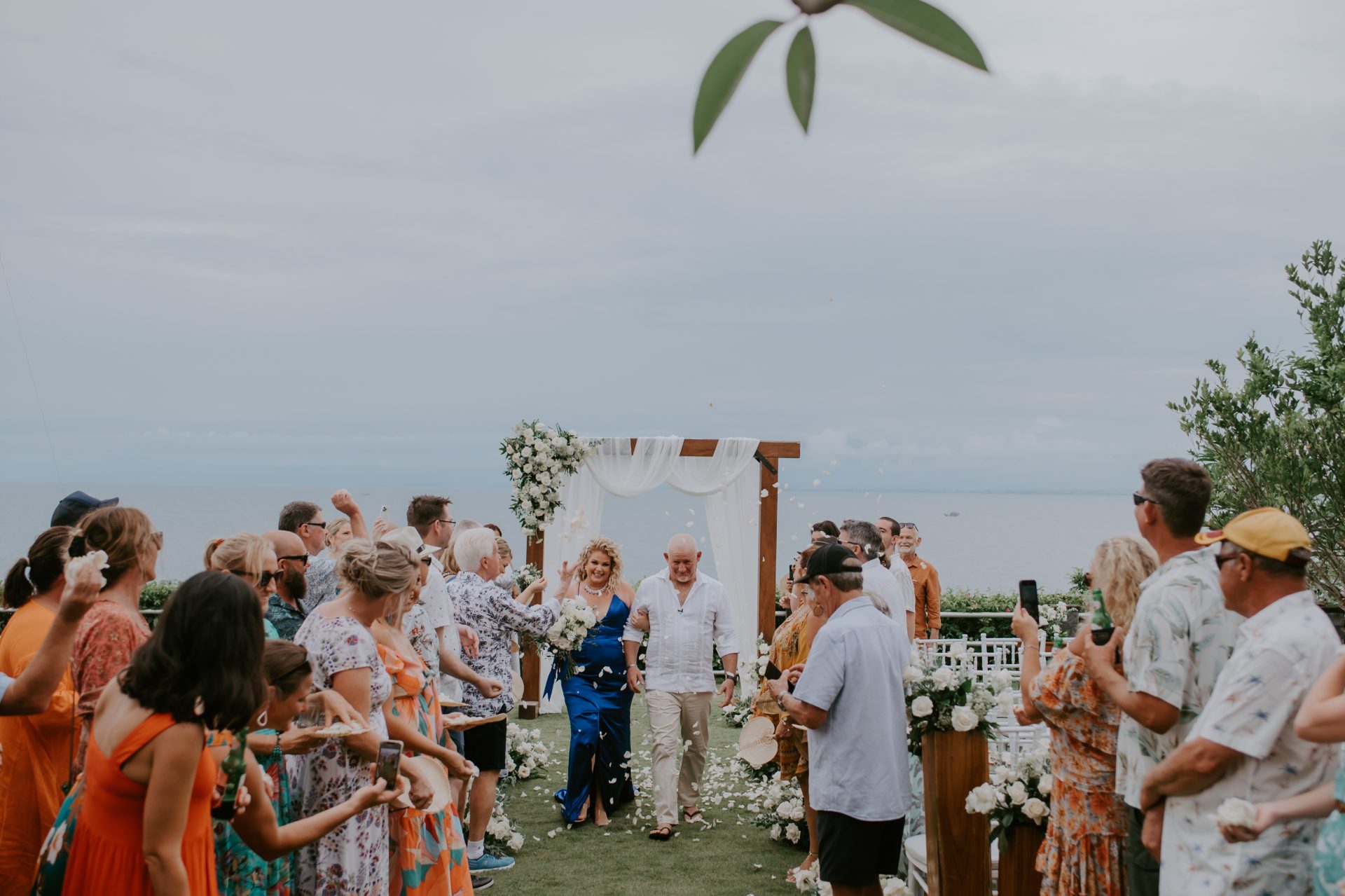 Wedding reception setup in the garden at Uluwatu Cottages, Pecatu