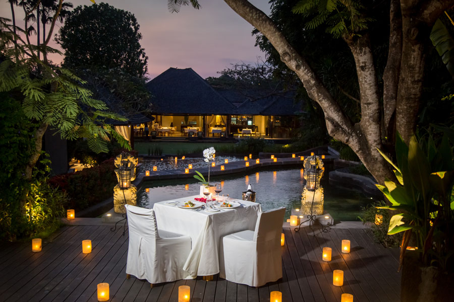 Private in-villa dining set-up at Villa Air Bali, Seminyak