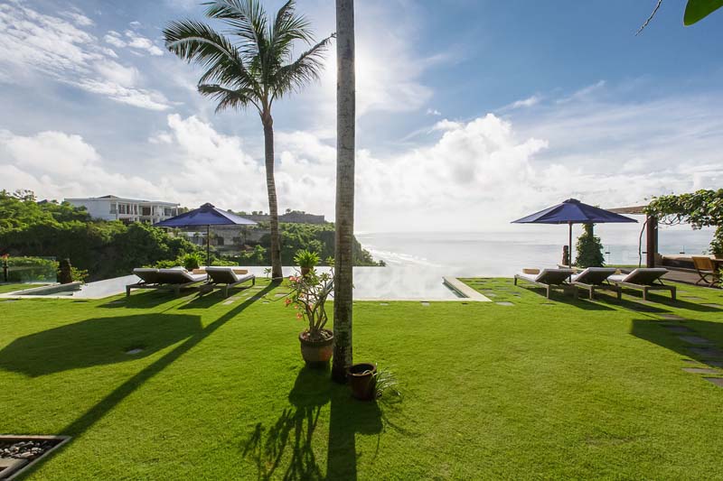 Clifftop terrace and pool deck at Villa Ambar, The Ungasan Clifftop Resort