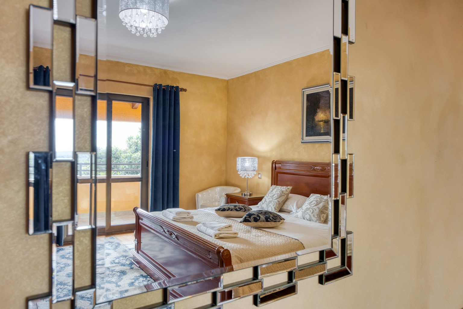 Master bedroom with veranda and ocean view at Villa Ambra, Pererenan, Canggu