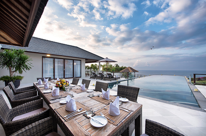 Manicured gardens at Villa Bale Agung in Uluwatu, Bali