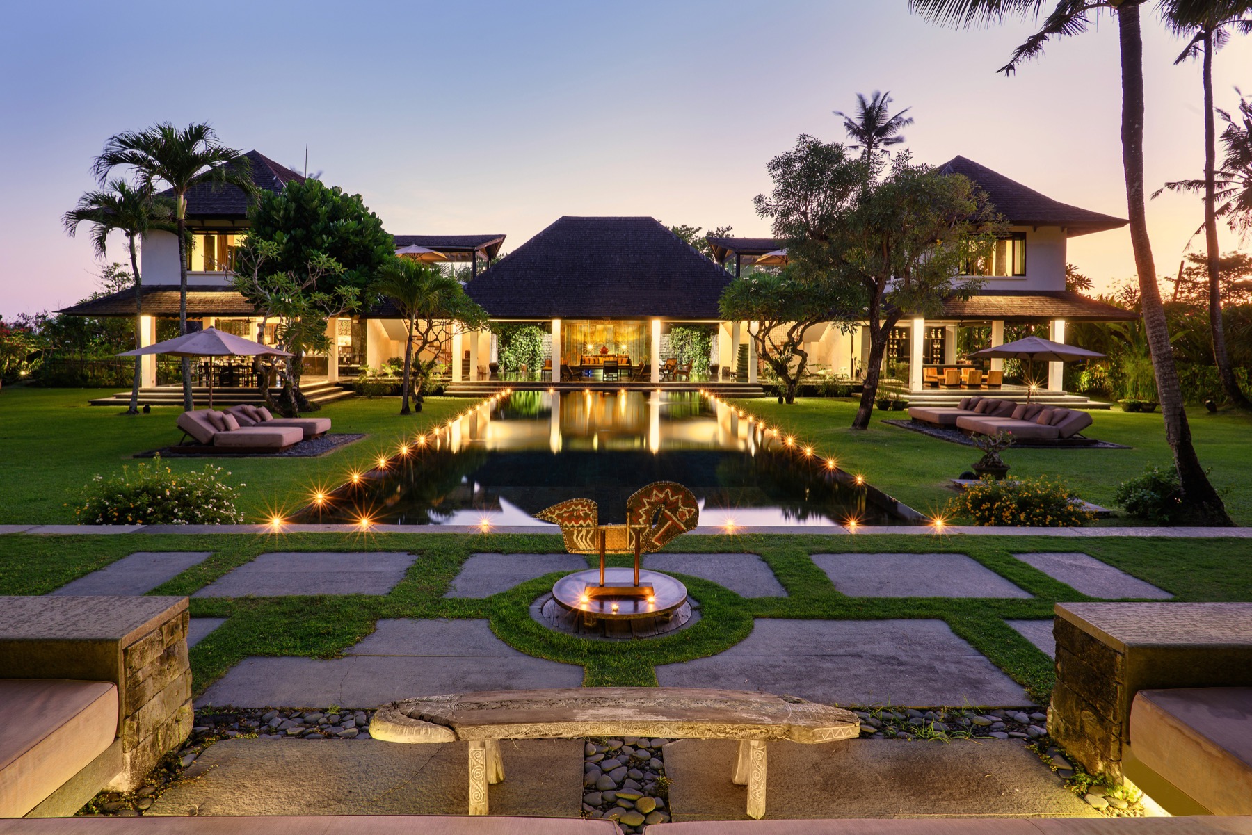 Villa Florimar in Seseh near Canggu, a private villa with landscaped grounds and pool for weddings
