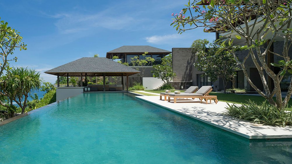 Poolside and ocean view at Villa Soham, Sohamsa Ocean Estate